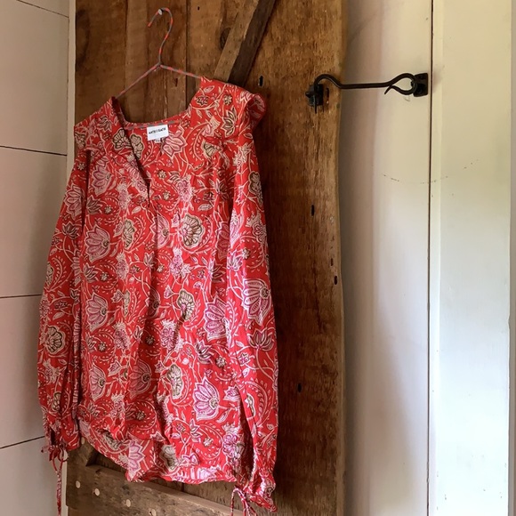 NWT Red Floral Antik Batik Top S 38 lovely!! - Picture 3 of 9